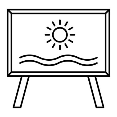 Plaj ve deniz simgesinin vektör illüstrasyonu