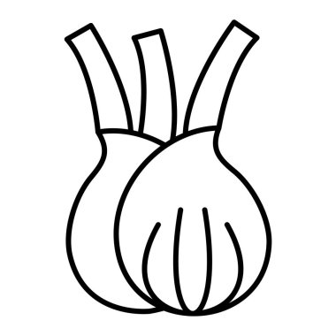 El yapımı sebze ikonu. Ana hatları sebze soğan vektör çizimi. izole kontur sembolü.
