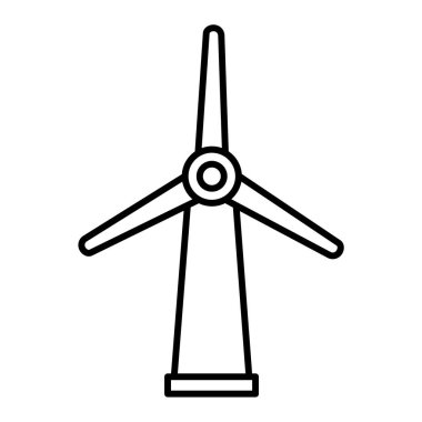 Rüzgar türbini ikonu. Web için yel değirmeni vektör simgelerinin özet çizimi
