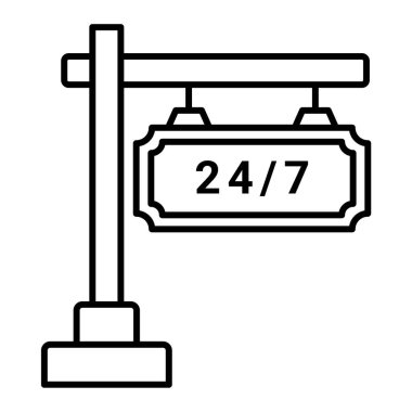 Saat simgesi etrafındaki işin vektör illüstrasyonu
