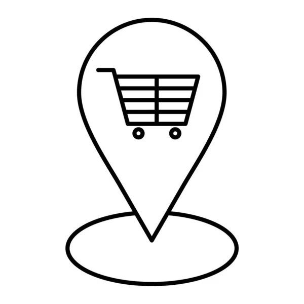 位置アイコンベクトルイラストデザインのショッピングカート — ストックベクタ
