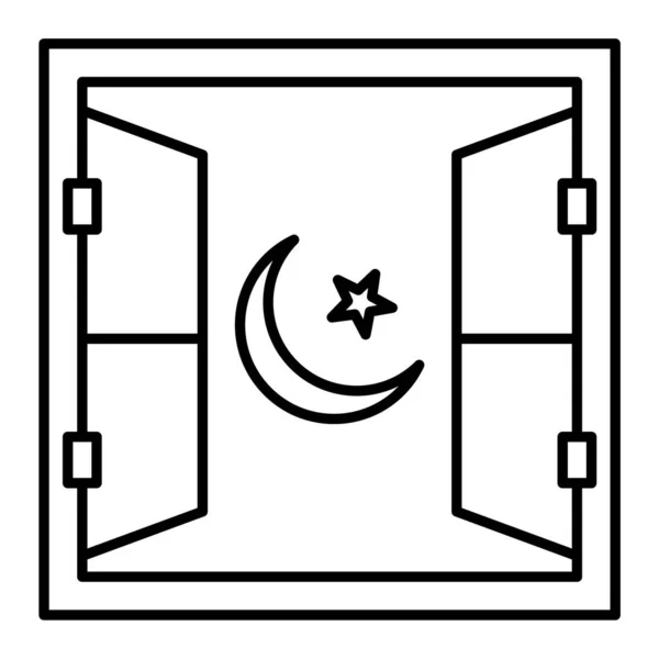 Ícone Porta Estilo Esboço Isolado Fundo Branco Símbolo Ramadã —  Vetores de Stock