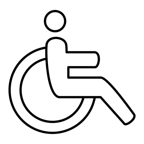 Icono Persona Discapacitada Ilustración Simple Silla Ruedas Vector Símbolo Para — Archivo Imágenes Vectoriales