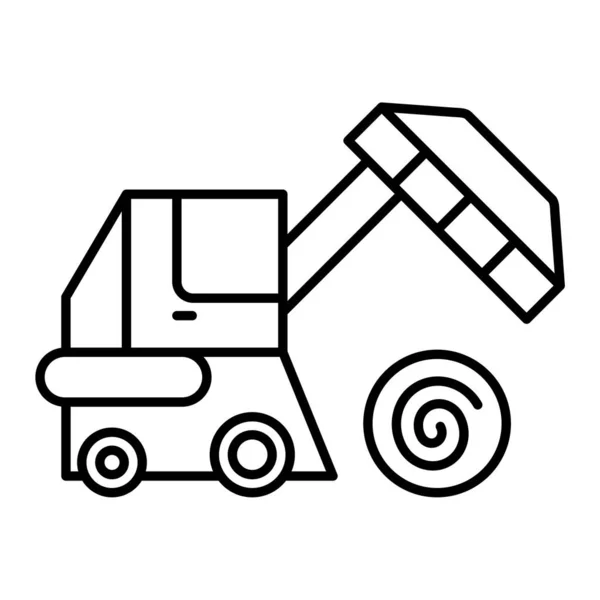 Forklift Truck Icon Outline Illustration Construction Car Vector Icons Web — Stock Vector