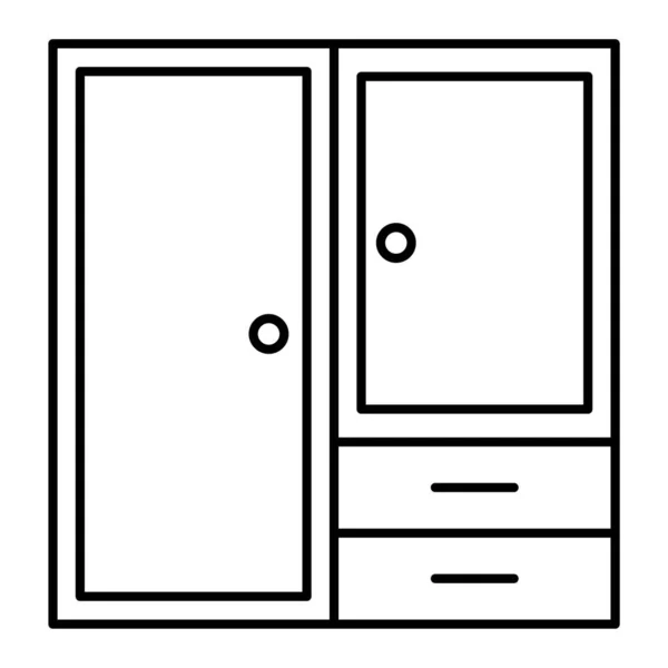 Garderobsikonen Kontur Illustration Dörren Vektor Ikoner — Stock vektor