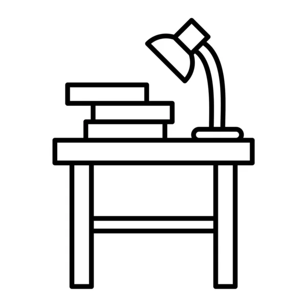 School Desk Books Table Lamp Vector Illustration Design — Stock Vector