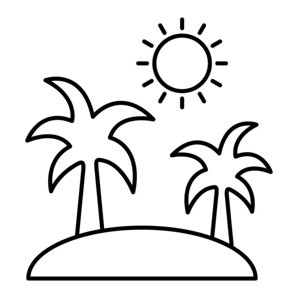 Palmiye Ağaçları Güneş Vektör Çizimi Tasarımı — Stok Vektör