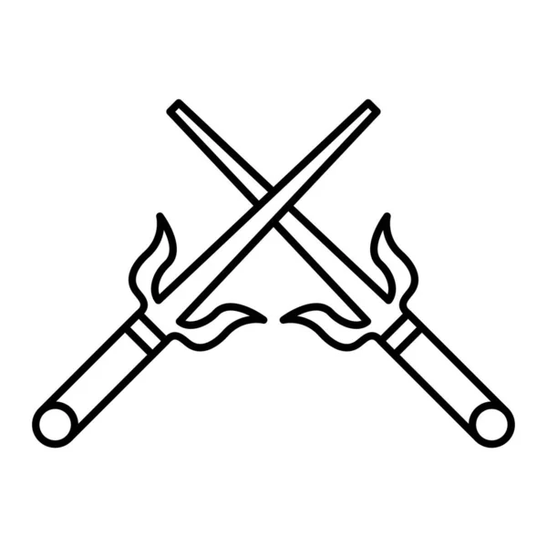 Crossed Knife Icon Outline Illustration Axe Vector Icons Web — Stock Vector