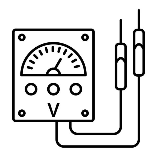 Electric Plug Icon Outline Multimeter Meter Vector Illustration Isolated White — Stockvector