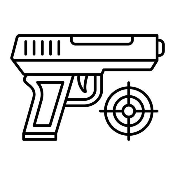 Значок Пістолета Контурна Векторна Ілюстрація Символ — стоковий вектор