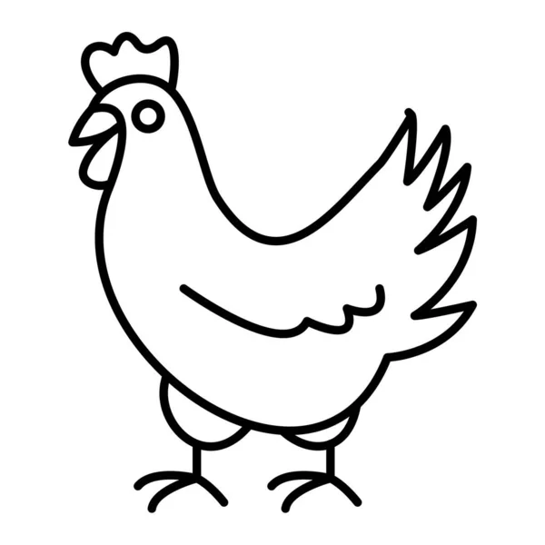 Csirke Ikon Körvonalazása Illusztráció Tyúk Vektor Ikonok Web — Stock Vector
