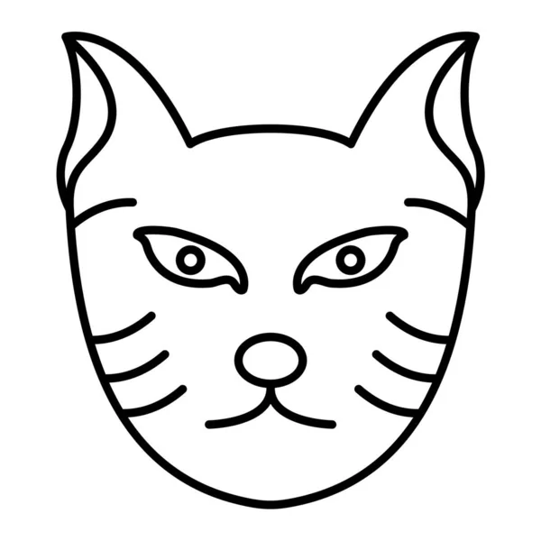 Katzengesicht Symbol Umriss Illustration Der Niedlichen Kätzchen Vektor Symbole Für — Stockvektor