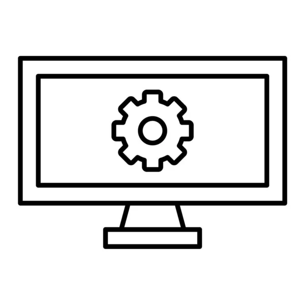 Monitor Ordenador Con Configuración Icono Vector Ilustración Diseño — Archivo Imágenes Vectoriales
