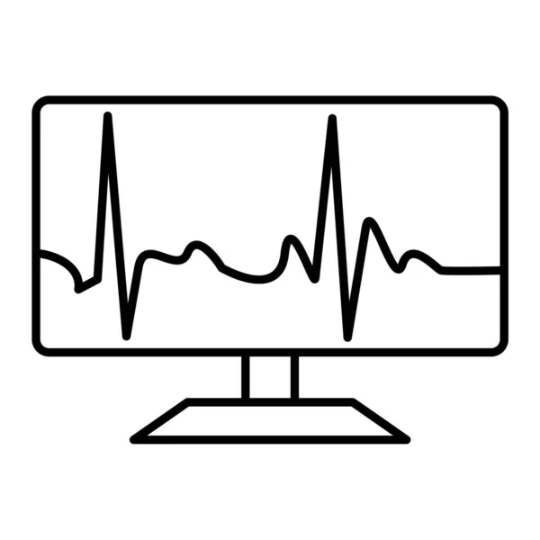 带心电图和心跳矢量图解设计的计算机显示器 — 图库矢量图片