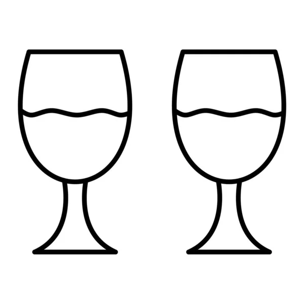 Wine Glasses Icon Vector Illustration — Stock Vector