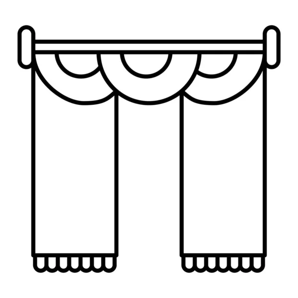 Icoana Perdelelor Schiță Ilustrație Cortinei Simbol Vector Design Stoc Web — Vector de stoc