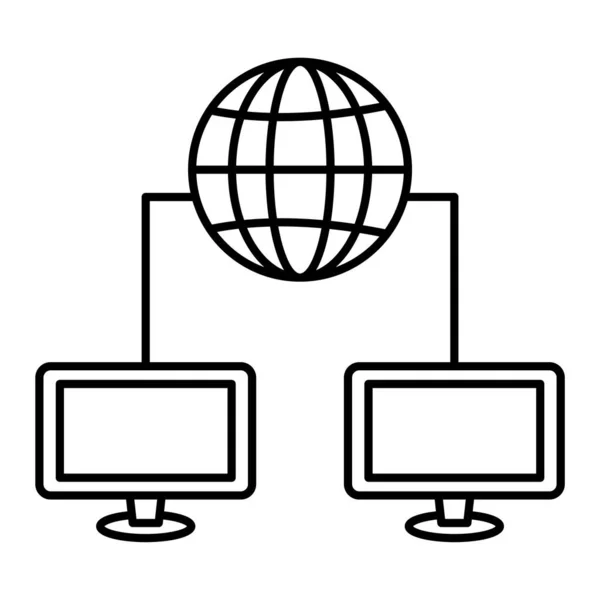 Icona Della Rete Computer Illustrazione Vettoriale — Vettoriale Stock