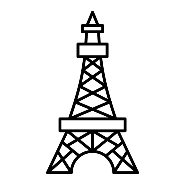 Ícone Torre Estilo Plano Isolado Fundo Branco Ilustração Vetor Eiffel — Vetor de Stock