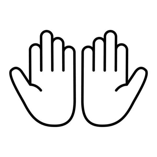 手与手套图标 概述矢量图解 在白色背景下隔离 — 图库矢量图片