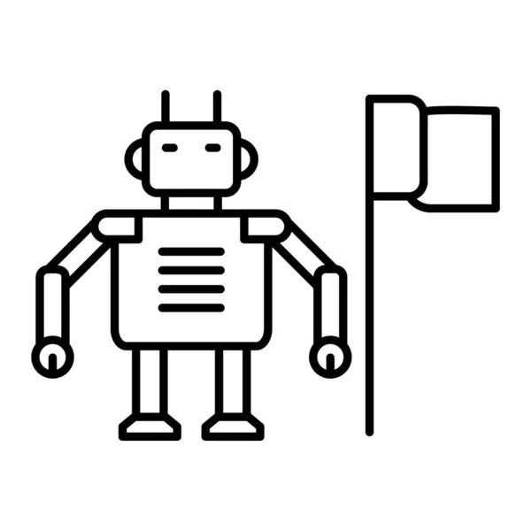Icône Ligne Robot Illustration Vectorielle — Image vectorielle