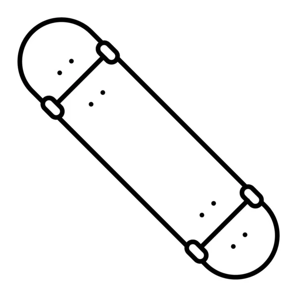 Linea Disegno Cartone Animato Uno Skateboard — Vettoriale Stock