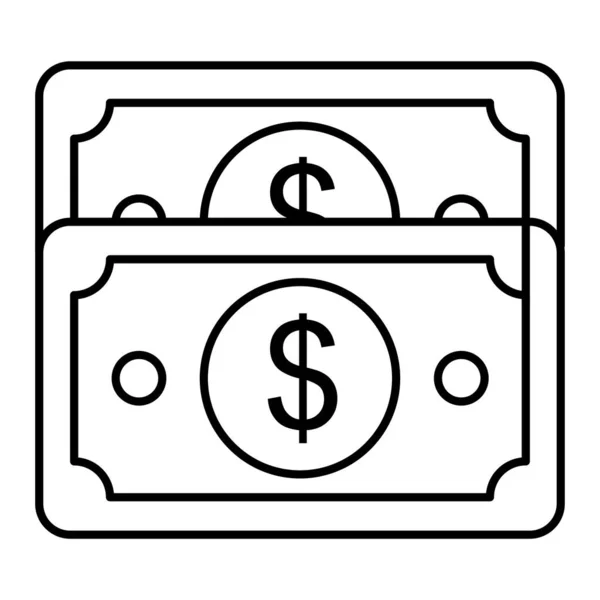 Money Icon Outline Illustration Cash Vector Icons Web — Stockvector