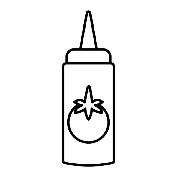 Icono Salsa Tomate Esquema Ilustración Del Vector Botella Símbolo Contorno — Vector de stock