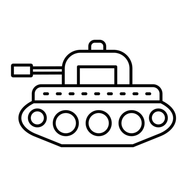 Icono Del Tanque Militar Signo Vector Contorno Ilustración Aislada Estilo — Vector de stock