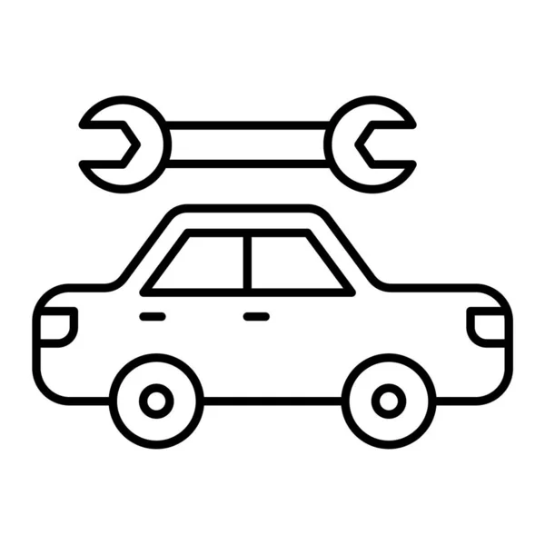 Icono Servicio Reparación Coche Contorno Auto Mecánico Vehículo Vector Iconos — Archivo Imágenes Vectoriales