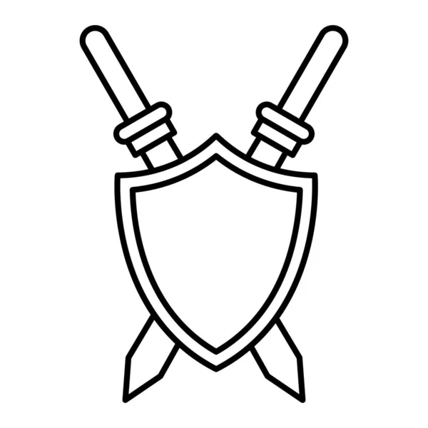 Escudo Com Espada Fita Design Ilustração Vetorial —  Vetores de Stock