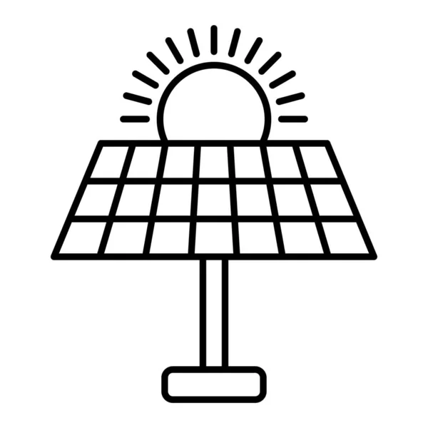 Solar Panel Icon Vector Outline Electric Lamp Sign Isolated Contour — Image vectorielle