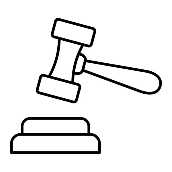 Kalapács Ikon Aukciós Bíró Szimbólum Vektor Illusztráció — Stock Vector
