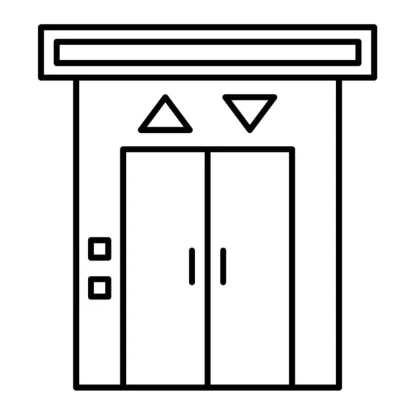 Door Icon Outline Style Isolated White Background Hotel Symbol Vector — ストックベクタ