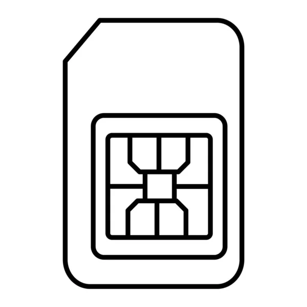 Simkortsikonen Beskriva Illustration Mobiltelefon Vektor Ikoner För Webben — Stock vektor