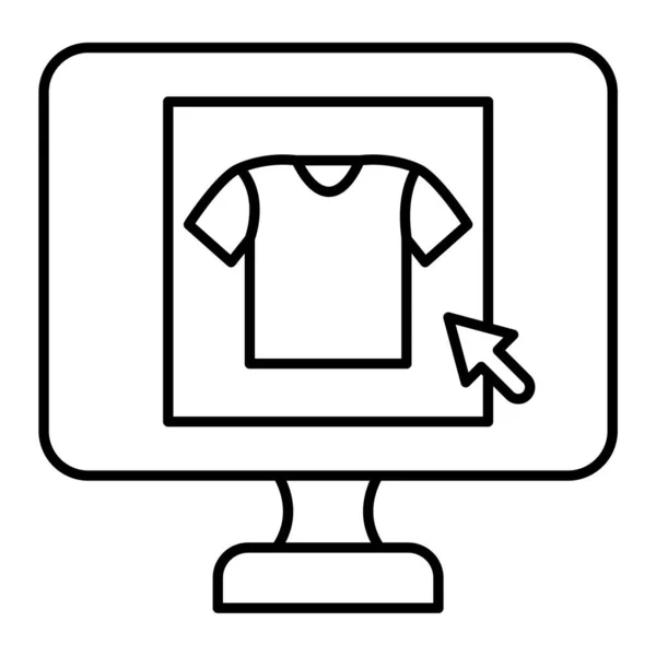 Online Shopping Linie Symbol Umrissvektorillustration Isoliert Auf Weißem Hintergrund Editierbarer — Stockvektor