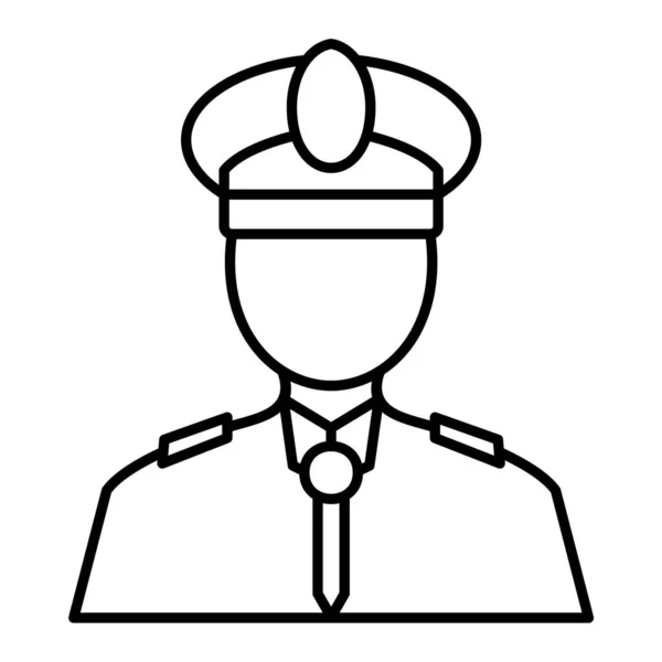 Icône Policier Schéma Policier Pilote Vecteur Illustration Symbole Style Ligne — Image vectorielle