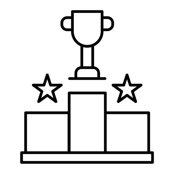 Ikona Zwycięzcy Podium Zarys Trofeum Nagroda Wektor Ilustracja Symbol Białym — Wektor stockowy