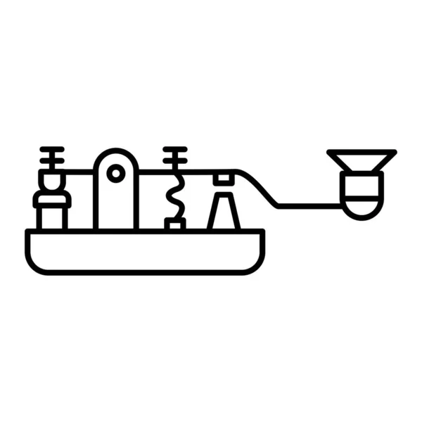 Petrolero Icono Vector Esbozar Ilustración Señal Barco Agua Trazo Editable — Archivo Imágenes Vectoriales