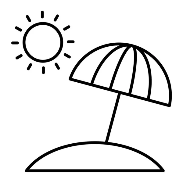 Ikona Parasola Plażowego Zarys Lato Wakacje Wektor Symbol Ilustracja — Wektor stockowy
