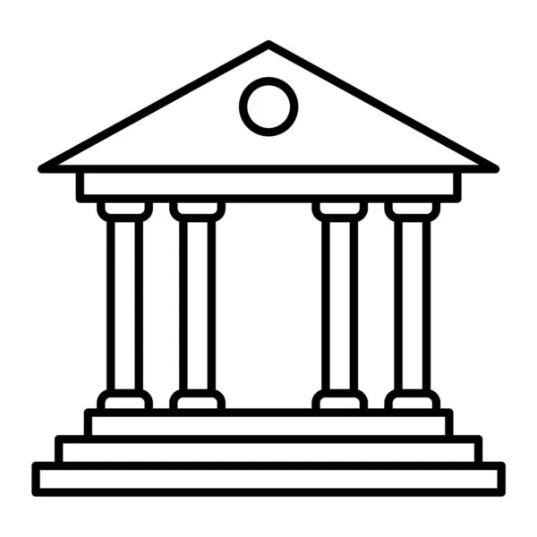 銀行の建物のアイコン 裁判所ベクトル記号ストックウェブデザインの概要 — ストックベクタ