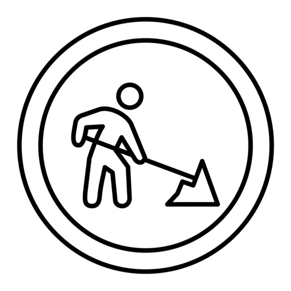 Illustration Vectorielle Homme Avec Panneau Signalisation — Image vectorielle