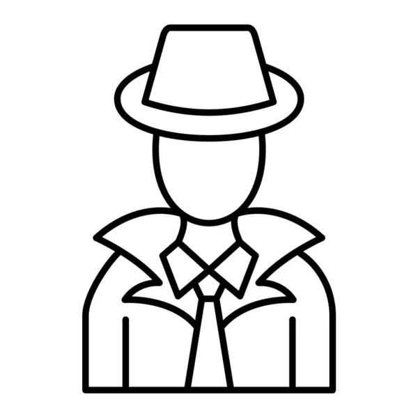Человек Значком Шляпы Набросок Мужского Символа Аватара Изолированные Белом Фоне — стоковый вектор