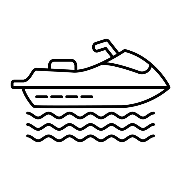 Illustration Vector Line Cruise Ship Icon — Stock Vector