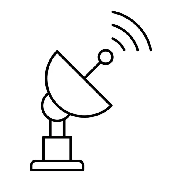 衛星料理のアイコン 概要無線アンテナベクトル図 隔離された輪郭記号 — ストックベクタ