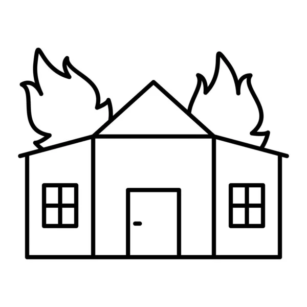 Casa Con Fuego Otros Elementos Vector Ilustración Diseño — Vector de stock