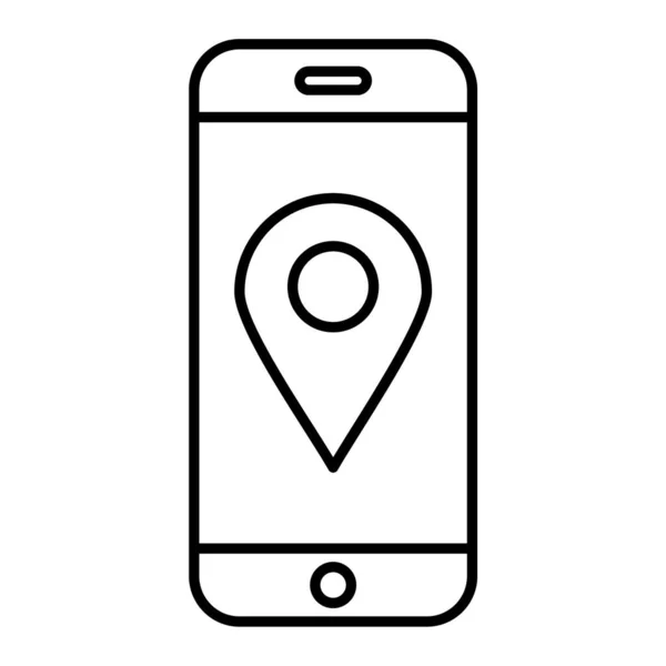 Handy Ikone Umriss Smartphone Mit Gps Navigationsvektorillustration — Stockvektor