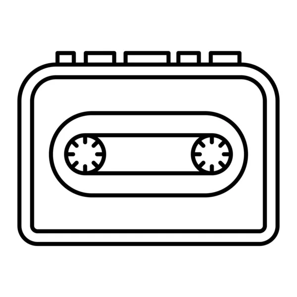 Ikona Taśmy Magnetofonowej Białym Tle Ilustracja Wektora — Wektor stockowy