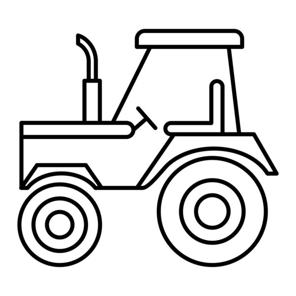 tractor icon in outline style isolated on white background. agriculture and farming symbol vector illustration.