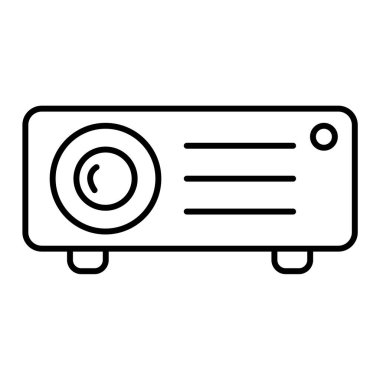 video projektör simgesi. Beyaz arkaplanda izole edilmiş web tasarımı için projektör vektör sembolü