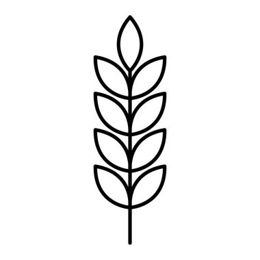 Buğday ikonu. Bitki vektörünün ana hatları. izole kontur tasarımı.